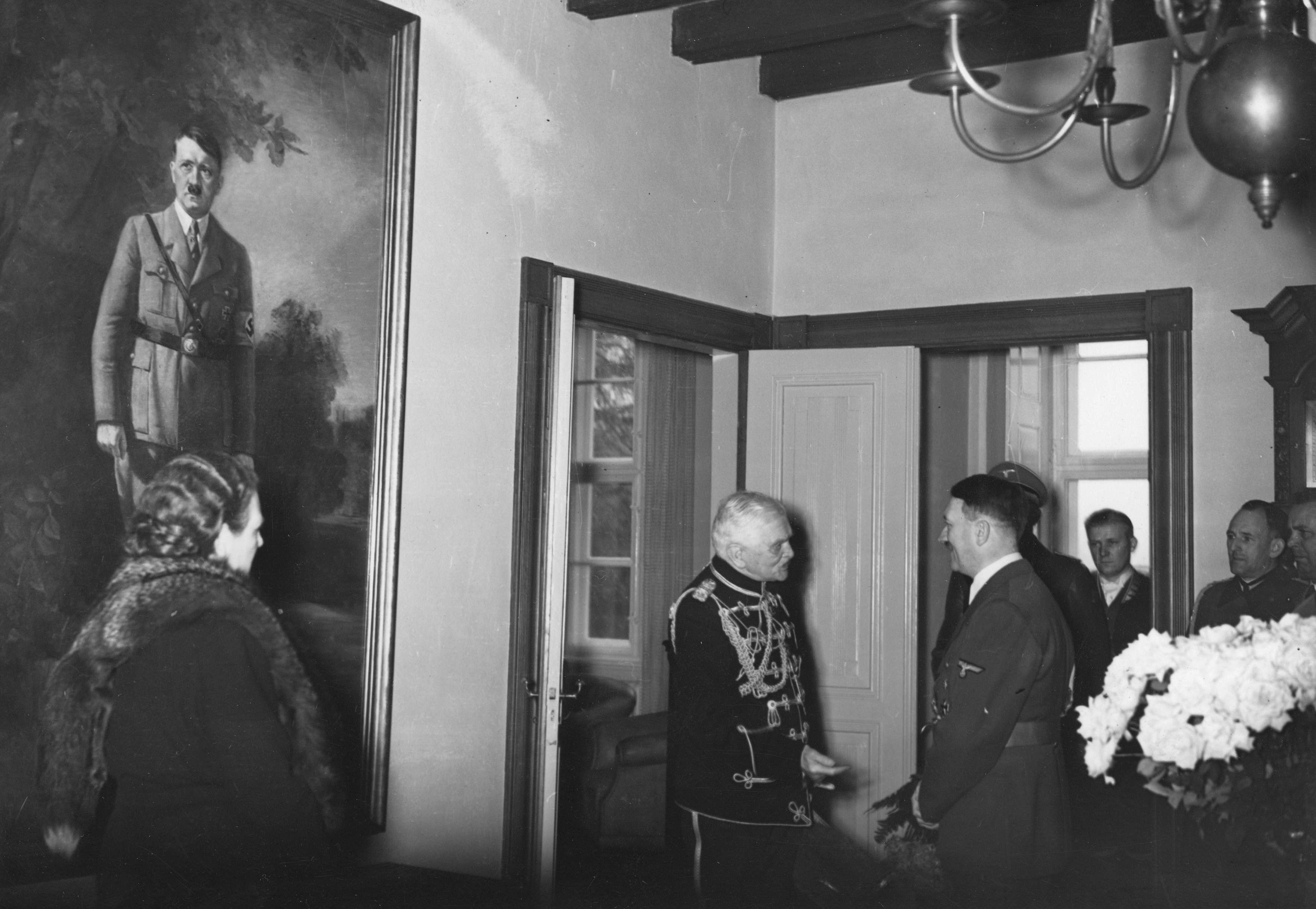 Adolf Hitler visits August von Mackensen for his 90th Birthday